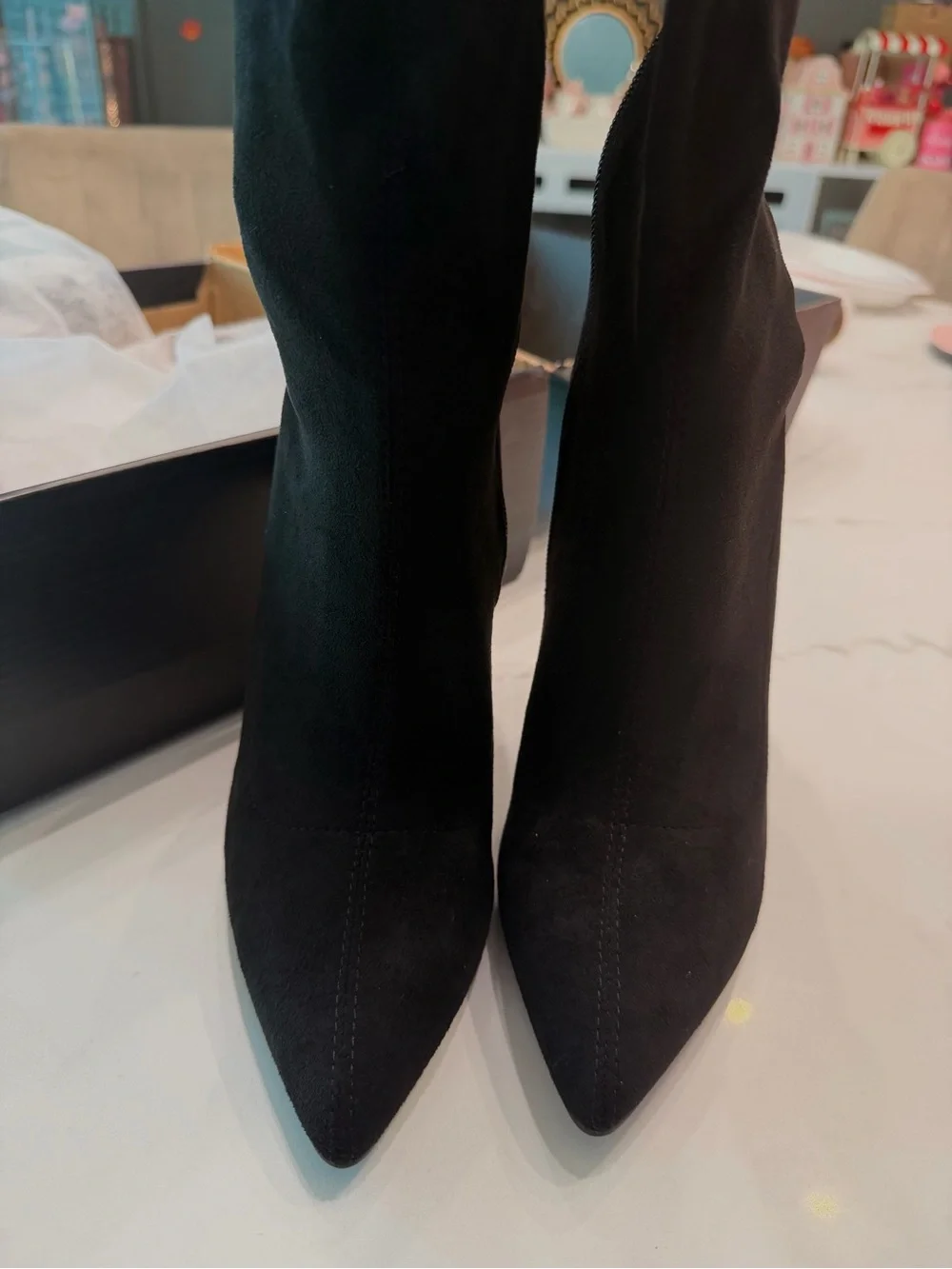 Fashion Nova Black Over-the-Knee Stiletto Boots